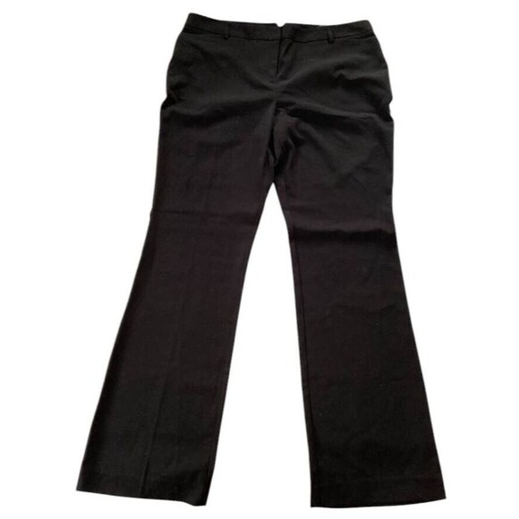 VanHeusen Studio Modern Fit Slacks Pants Women 10 Reg Black Boot Leg Stretch NEW - Picture 3 of 13